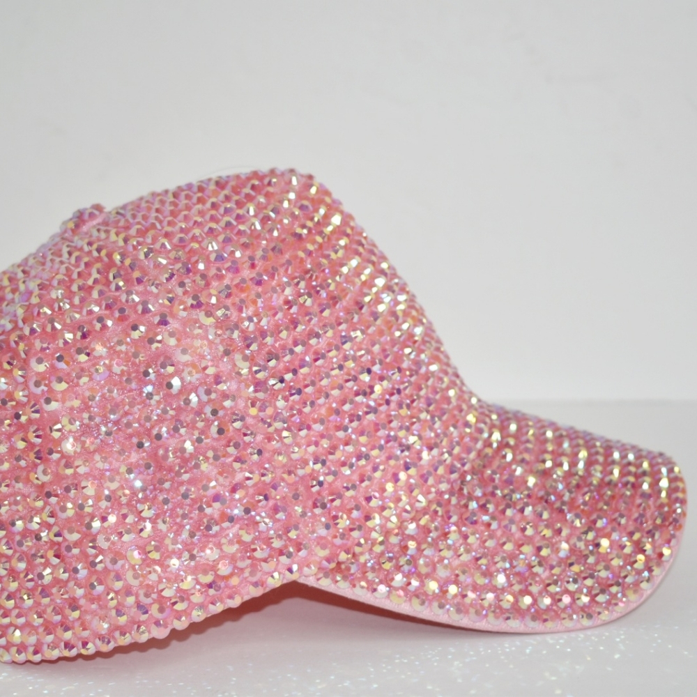 Pink Rhinestone Baseball Hat - Picture 3 of 5